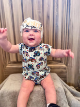 Load image into Gallery viewer, Red, White &amp; Vrooooom Hooded Bamboo Romper
