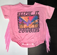 Load image into Gallery viewer, Keepin&#39; It Cowgirl oversized t-shirt romper

