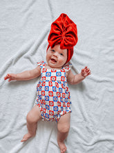Load image into Gallery viewer, Patriotic Checkered Bamboo Romper
