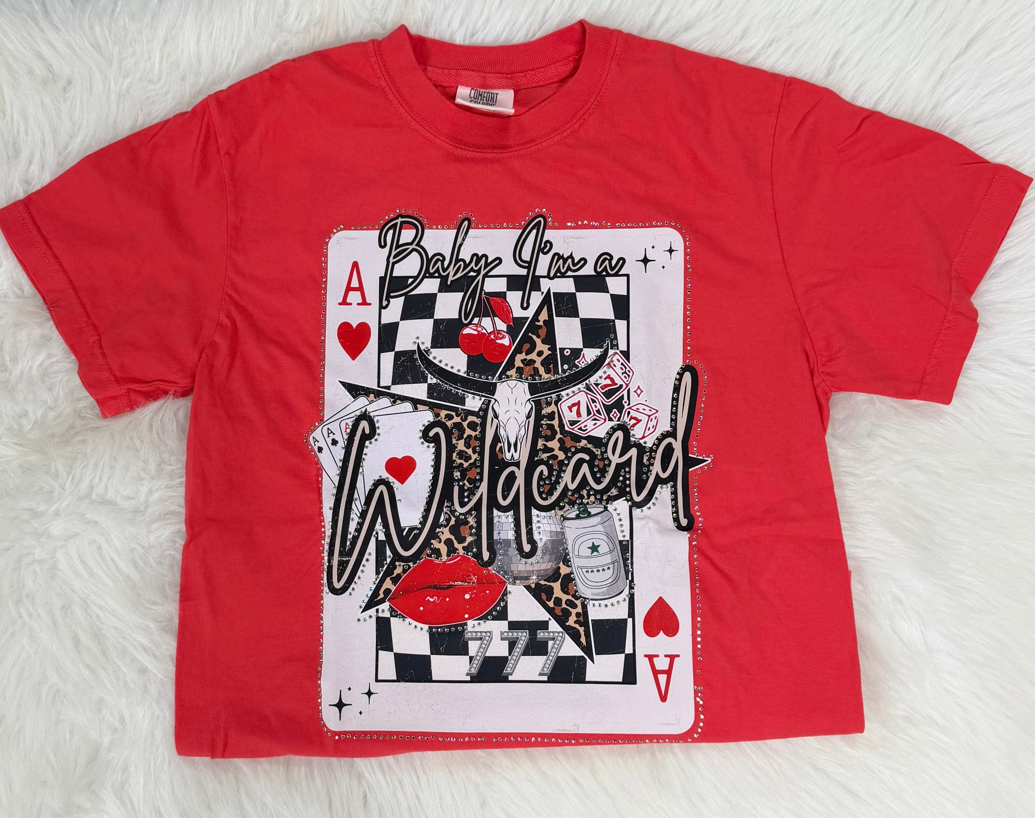 Baby, I’m A Wildcard Bedazzled Women’s Tee (FINAL SALE)