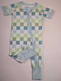 Ocean Checks Bamboo Short Sleeve Sleeper (FINAL SALE)