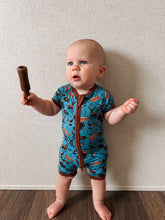 Load image into Gallery viewer, BLUE Bella-Breez Hunting Club Bamboo Shortie Romper
