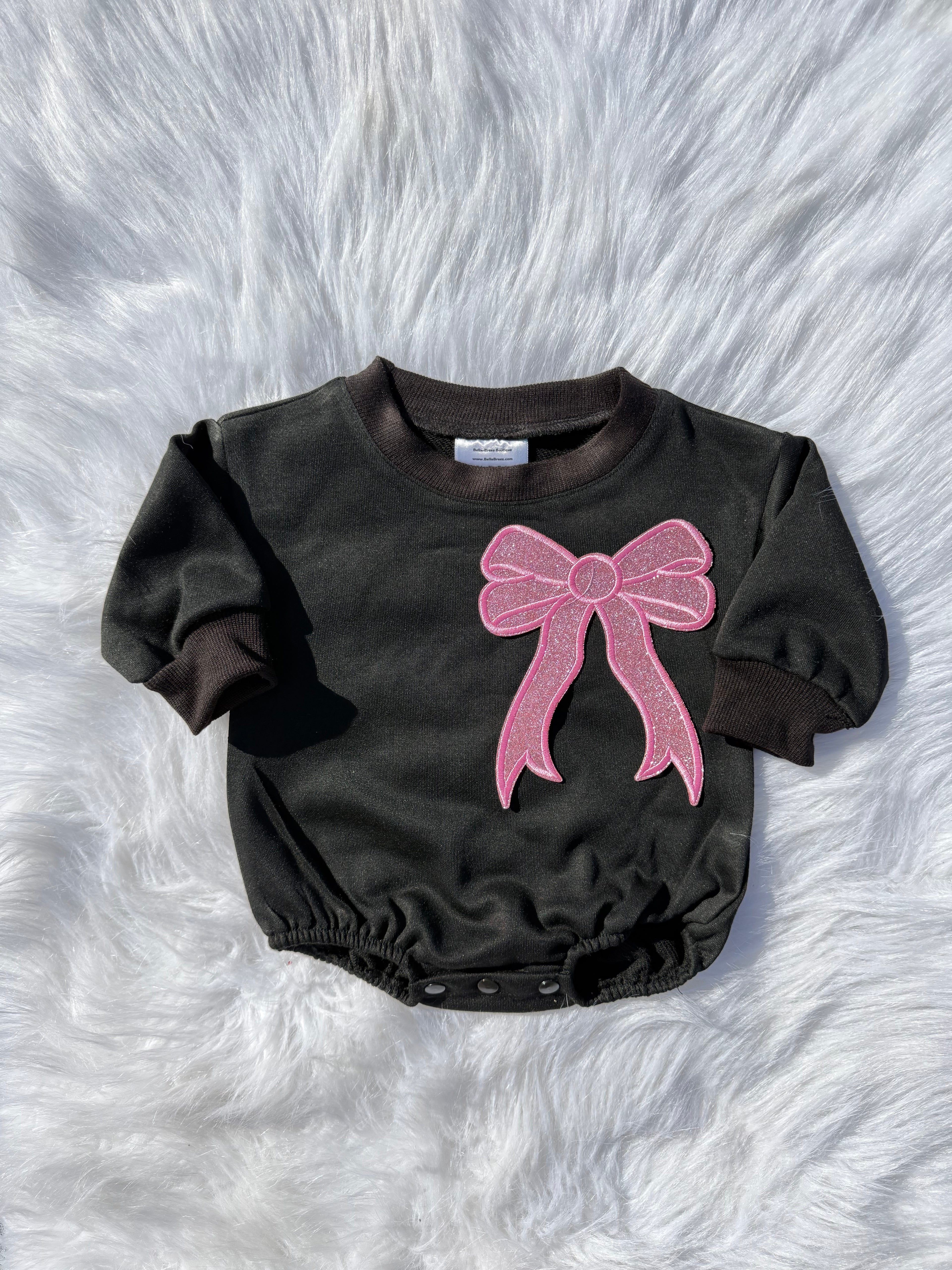 Bow patch bubble rompers (MULTIPLE OPTIONS)
