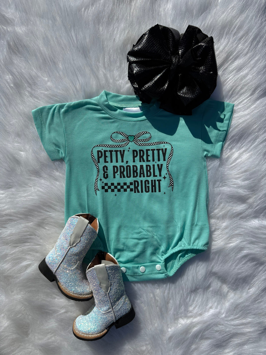 Petty, Pretty & Probably Right bubble romper