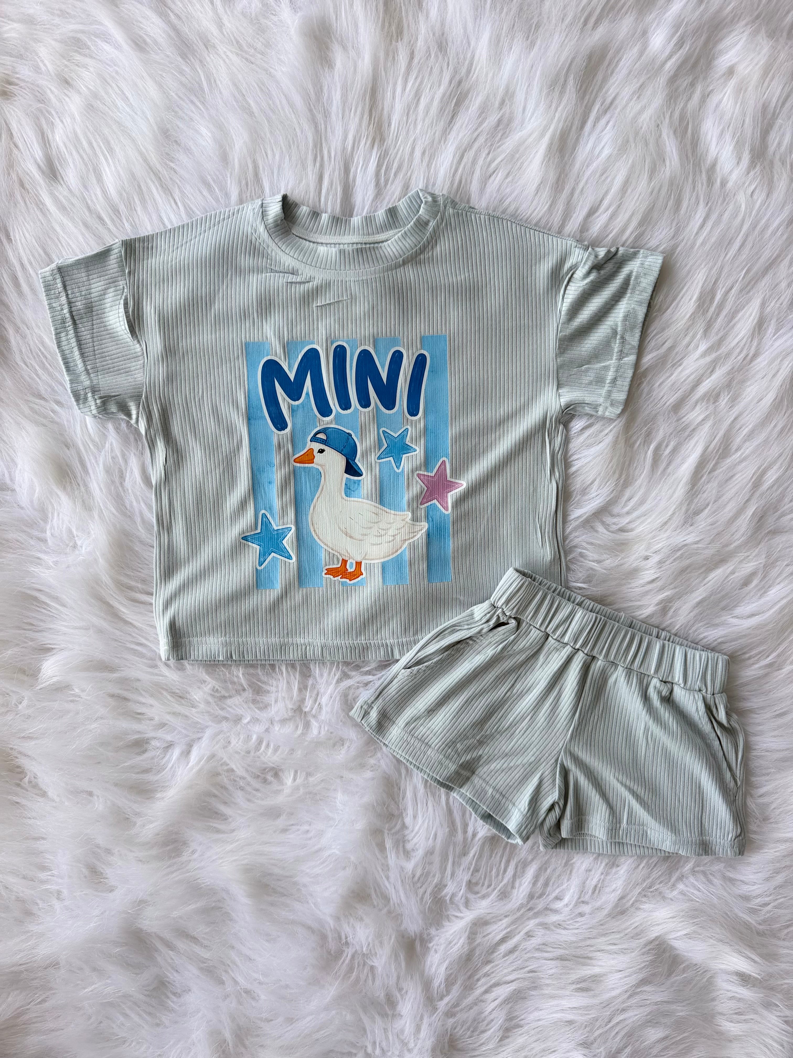 Blue Mini Goose (BOYS) short set