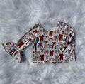 3/6 Months Fall Bows Ruffled Sleeve Top (FINAL SALE)