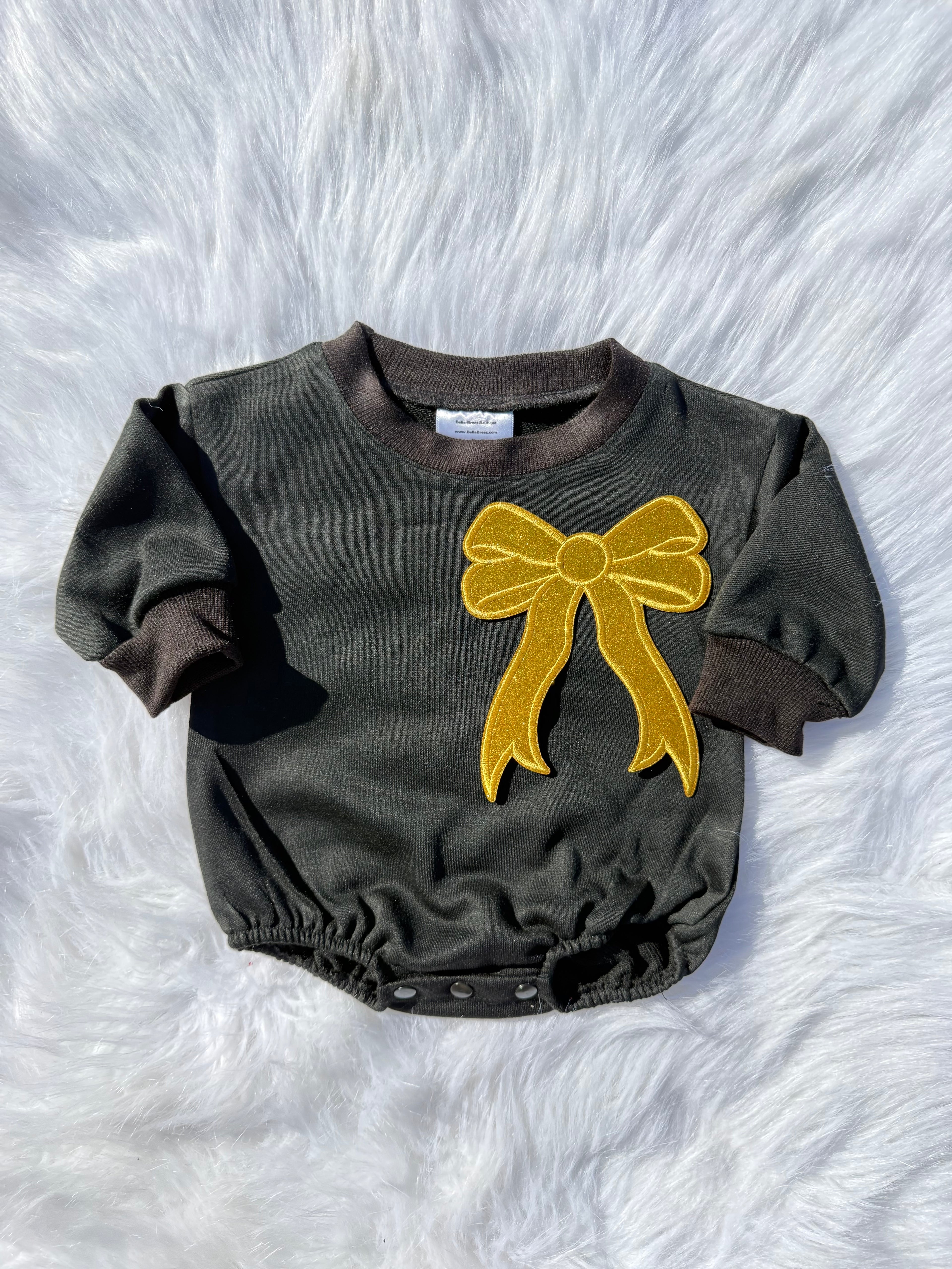 Bow patch bubble rompers (MULTIPLE OPTIONS)