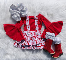 Load image into Gallery viewer, Cherry checkered suspender skirt
