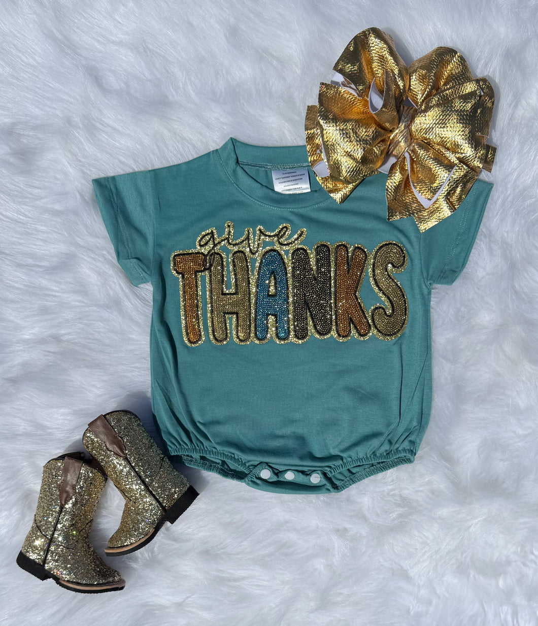 Give Thanks Bubble Romper (2 colors)