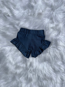 Dark blue denim-like shorties