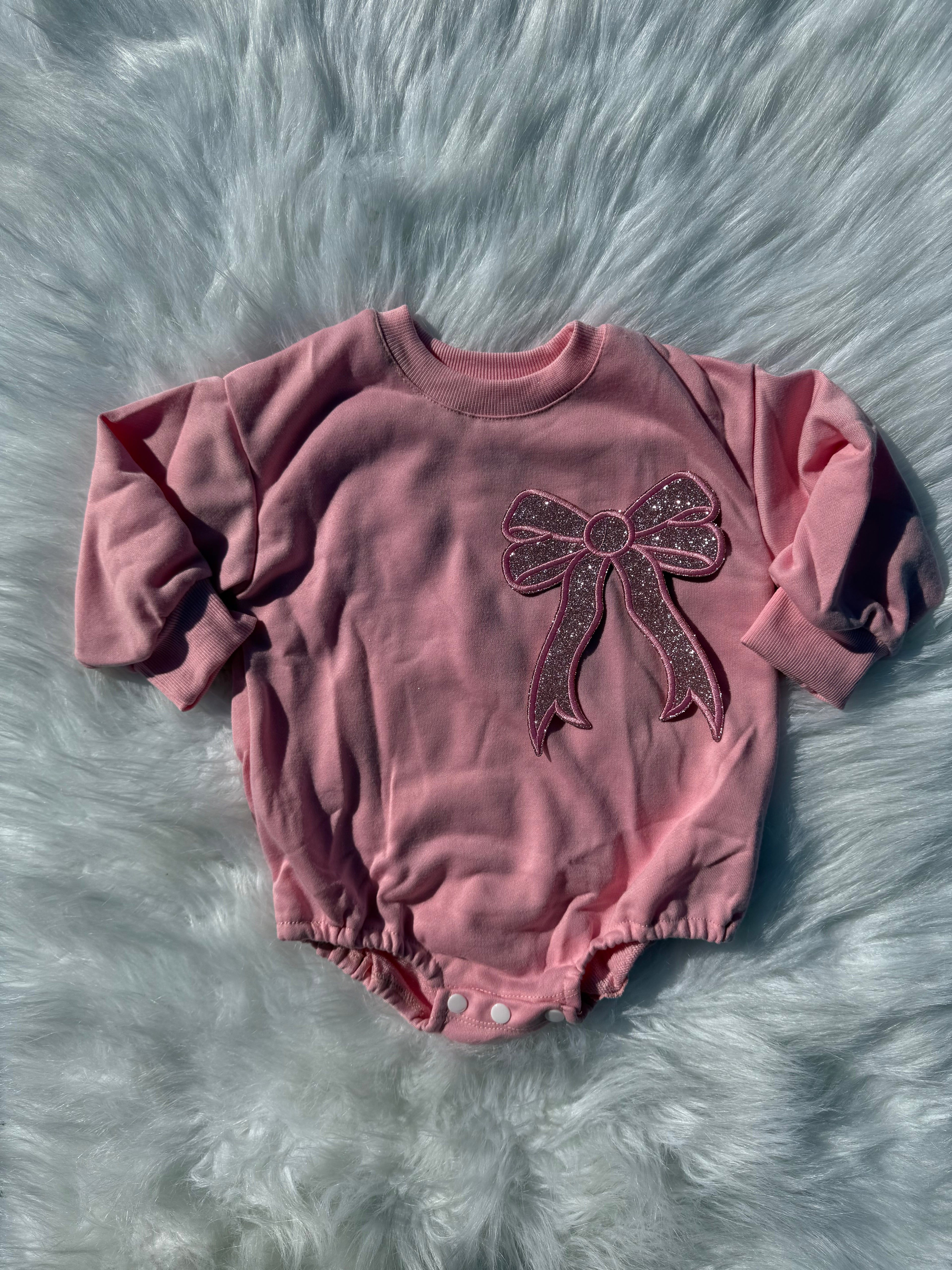 Bow patch bubble rompers (MULTIPLE OPTIONS)