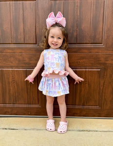 Spring Bows Skirted Ruffle Set