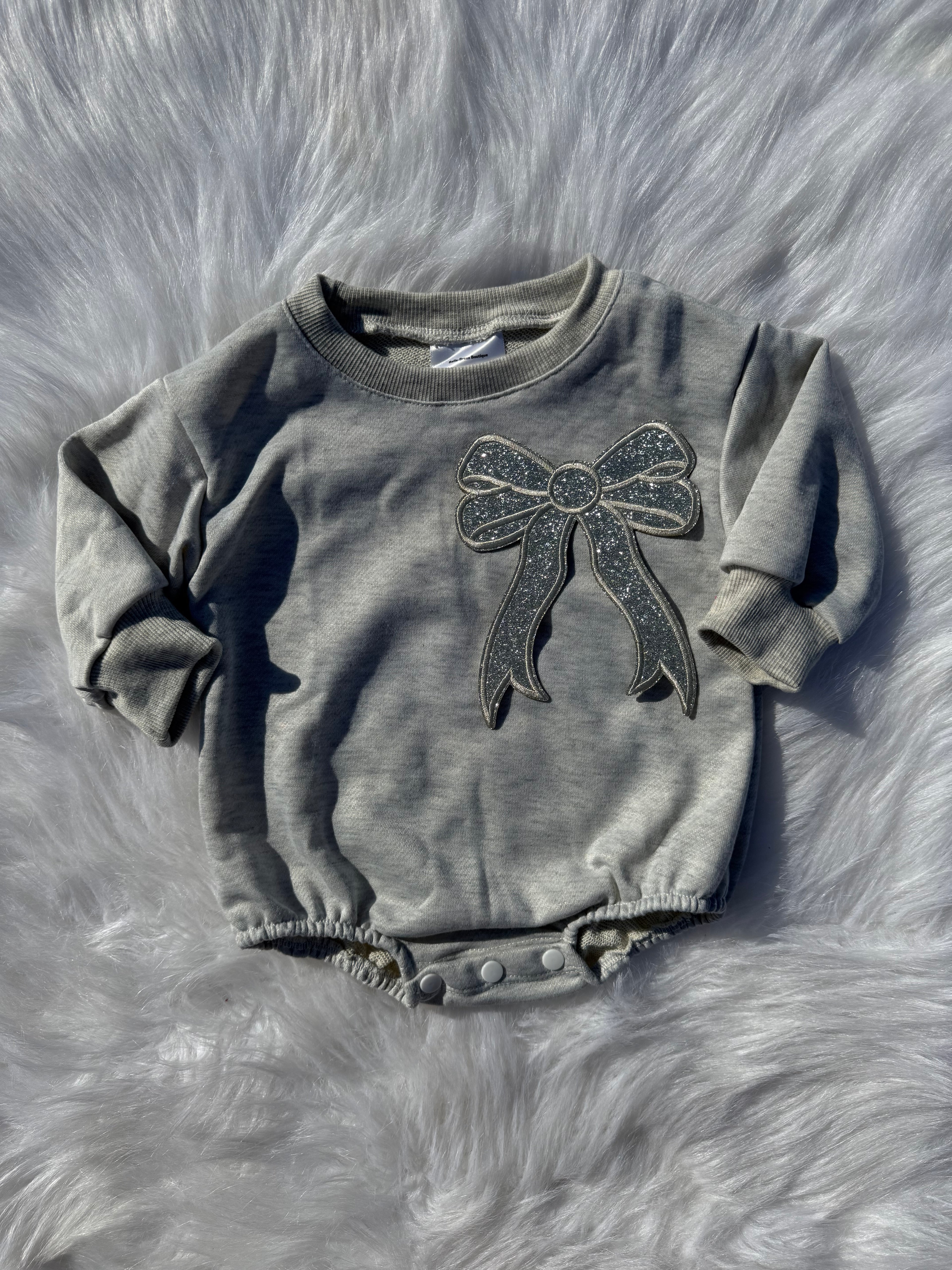 Bow patch bubble rompers (MULTIPLE OPTIONS)