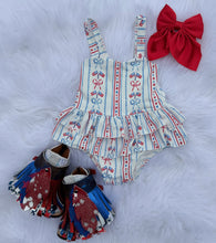Load image into Gallery viewer, 3/6 Months Red, White &amp; Cute Ruffled Swim Suit (FINAL SALE)
