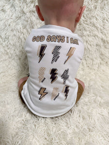 Lightning Bolt God Says I Am T-Shirts & Onesies