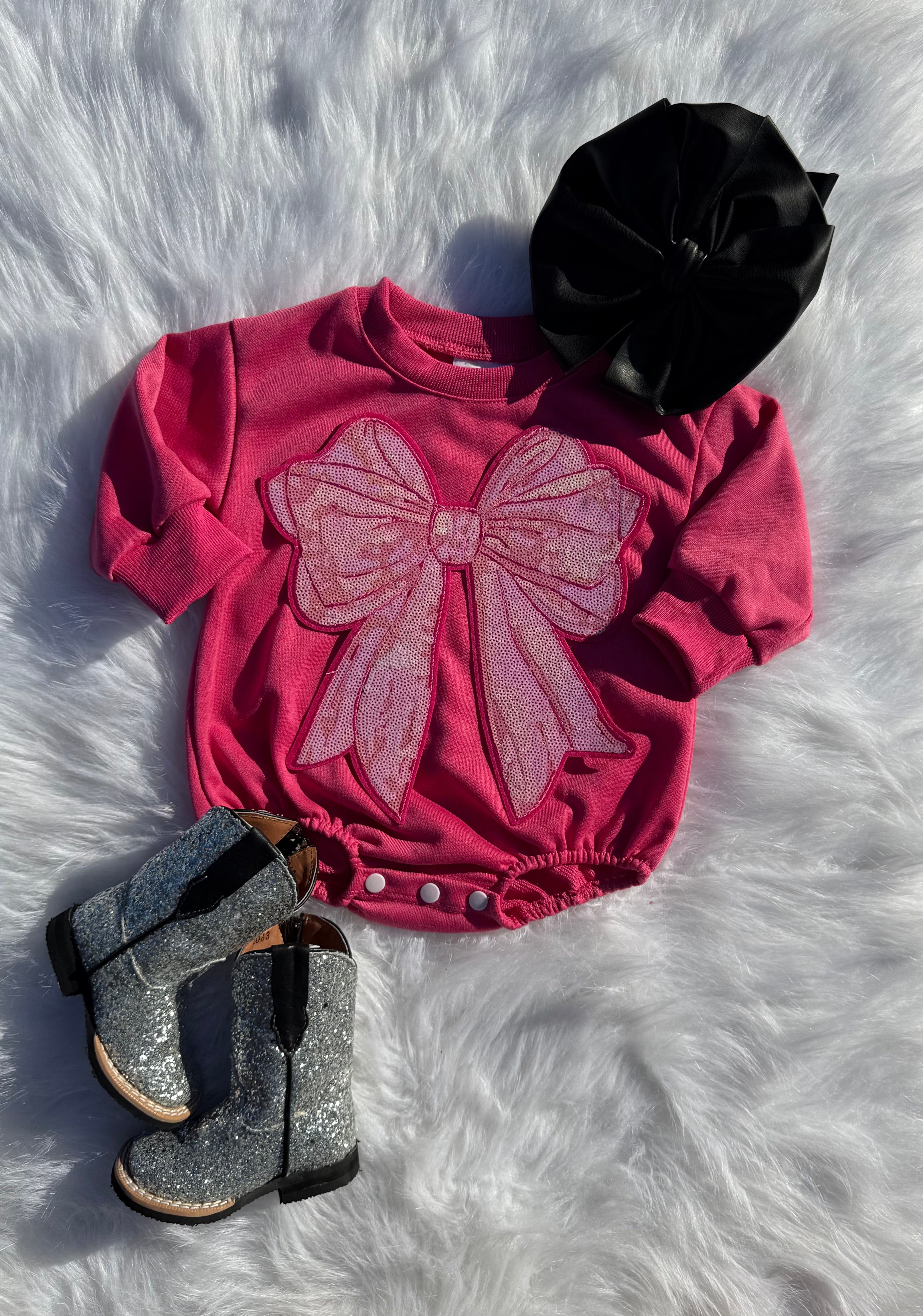 Pink Bow Bubble Romper (3 options)