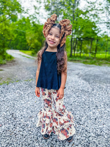 Cow Print Double Bell Bottoms