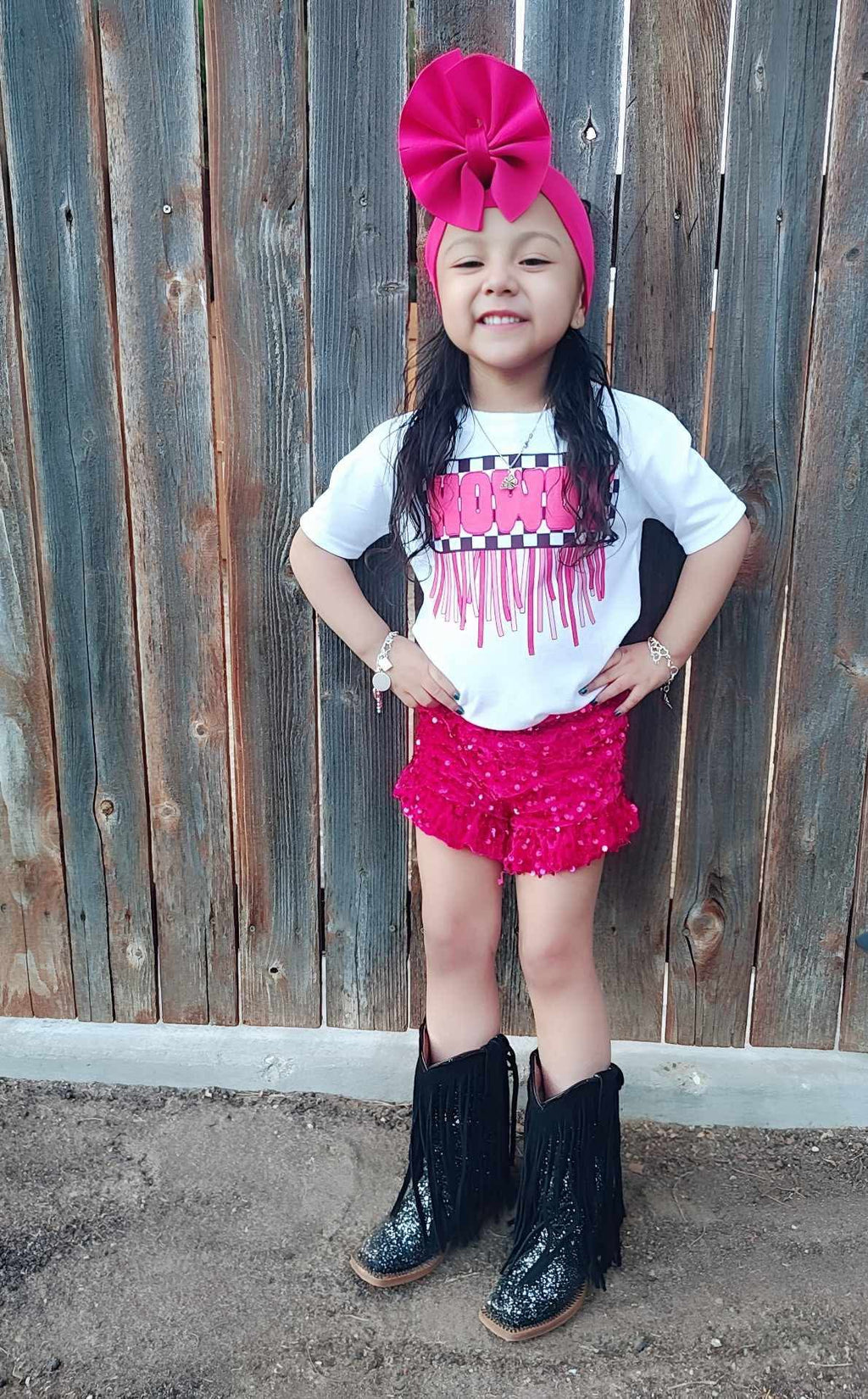 Stormi/Black Sparkle With Fringe Tanner Mark Boots