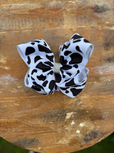 Load image into Gallery viewer, Printed 7.5 inch bedazzled hair bows
