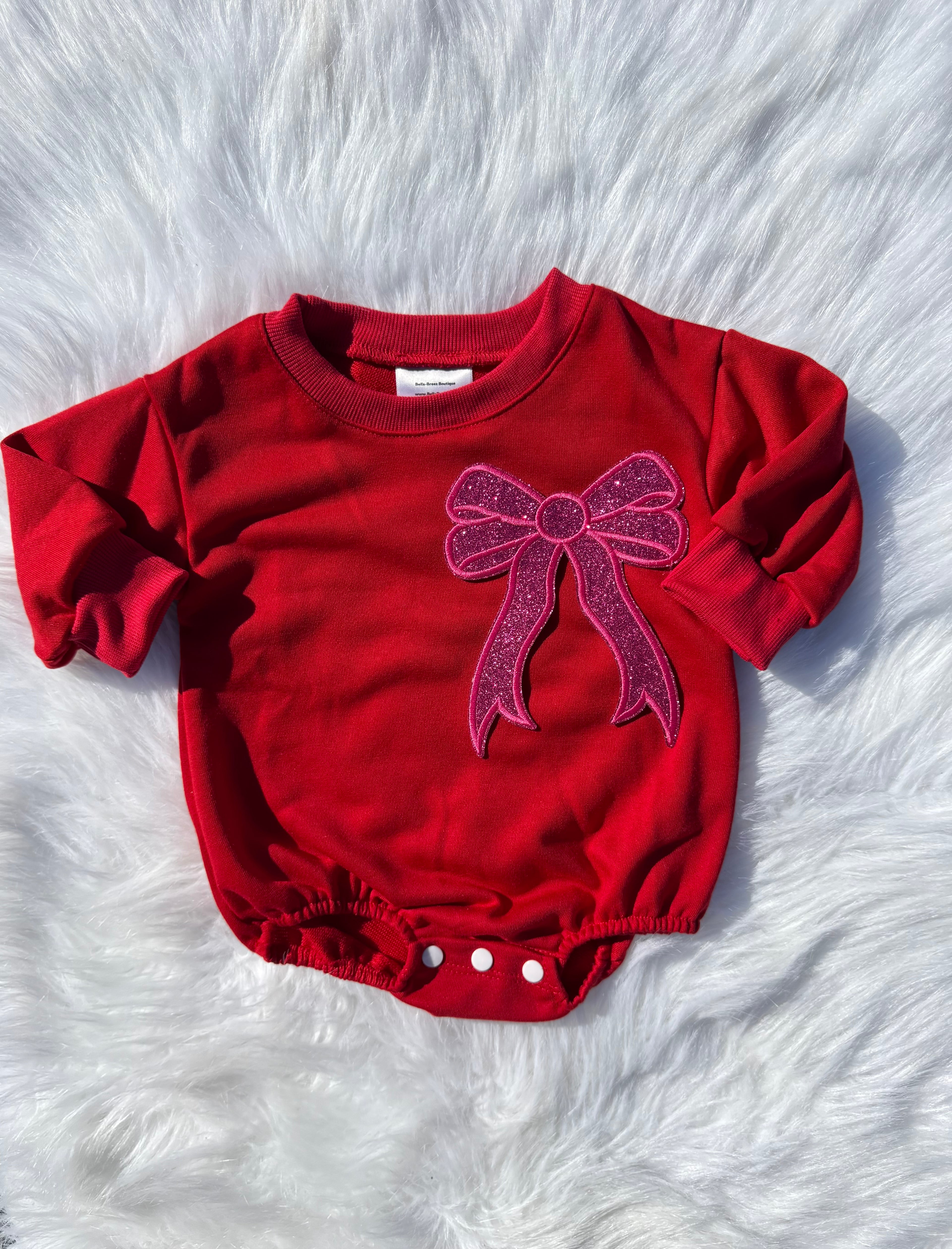Bow patch bubble rompers (MULTIPLE OPTIONS)