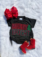 Load image into Gallery viewer, Merry &amp; Bright Fringe Bubble Romper
