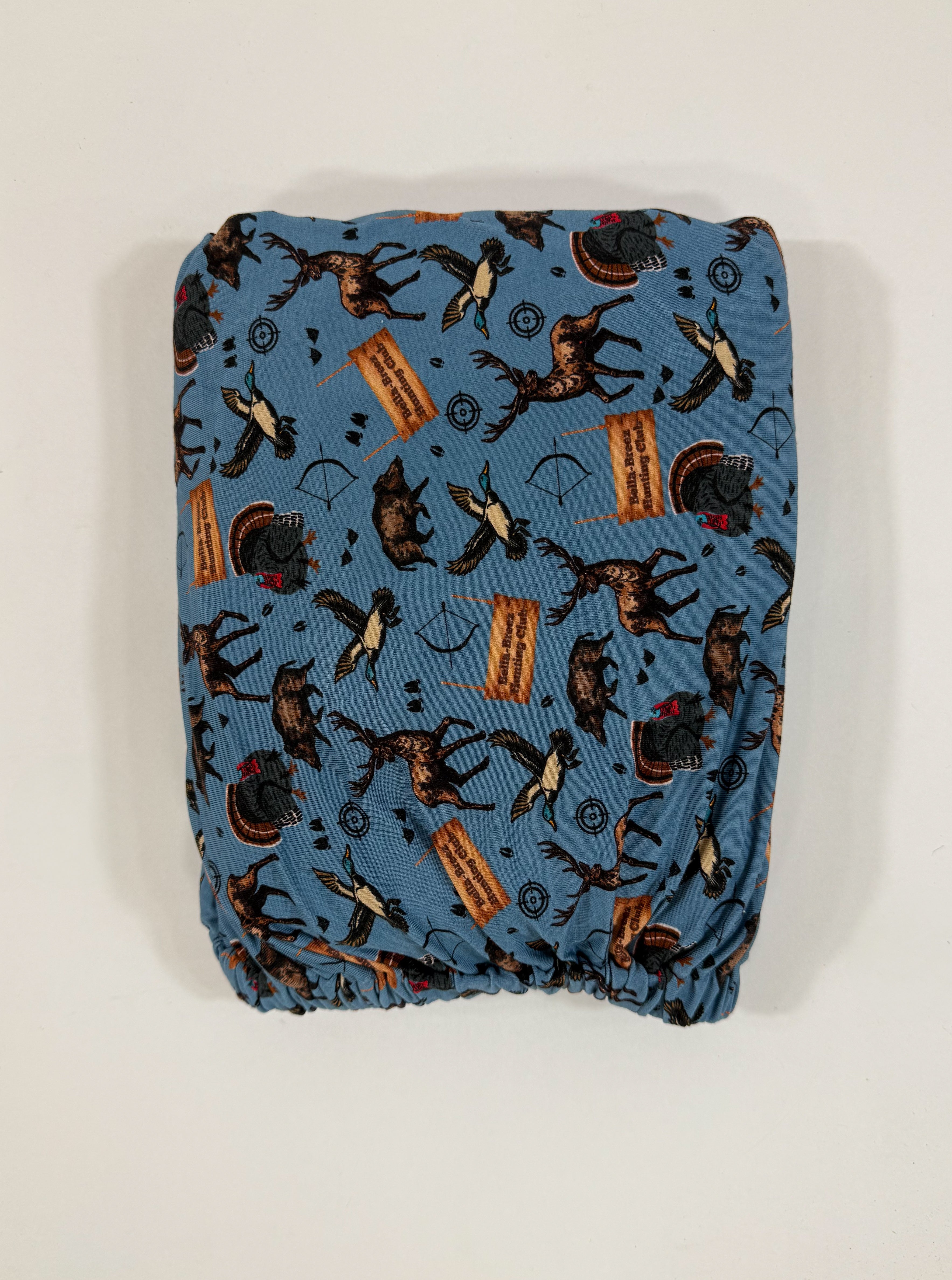 BLUE Bella-Breez Hunting Club Bamboo Crib Sheet (FINAL SALE)