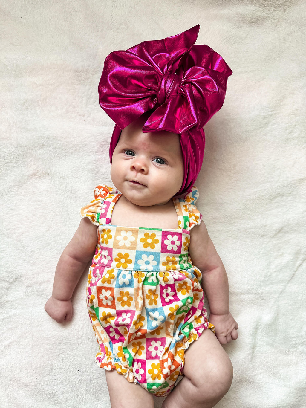 Checkered Floral Bamboo Romper (FINAL SALE)