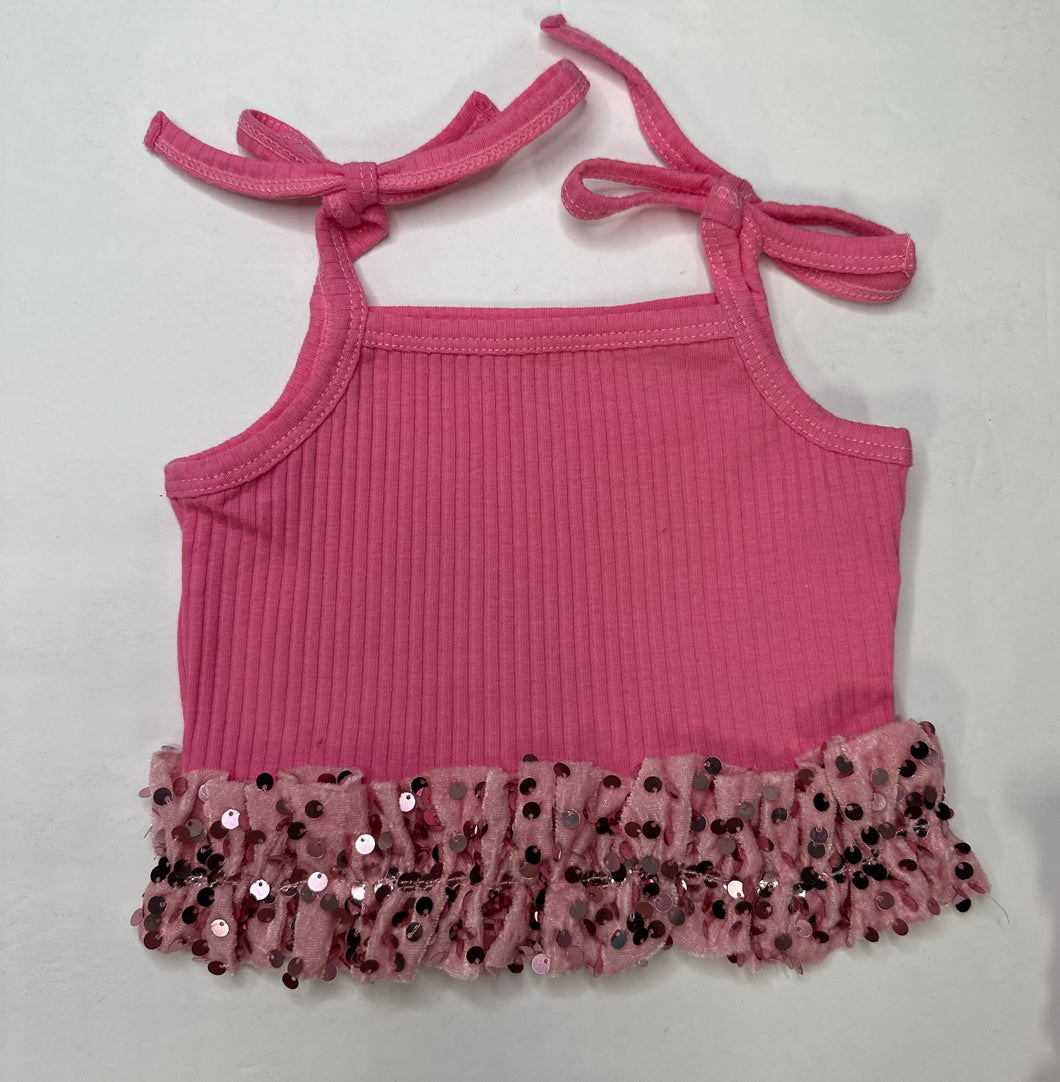 Sequin Tie Tops (Multiple Colors) (FINAL SALE)