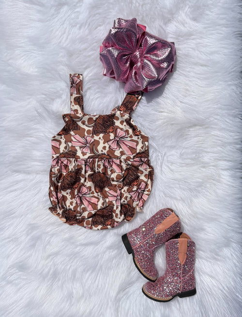 3/6 Months Cowgirl Bow Bubble  (FINAL SALE)