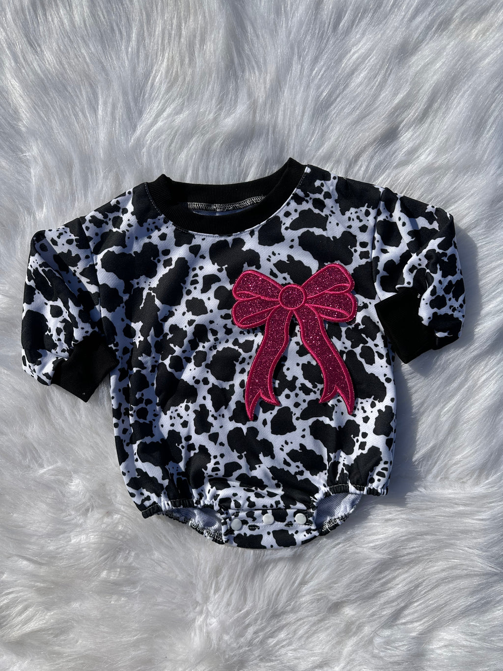 Bow patch bubble rompers (MULTIPLE OPTIONS)