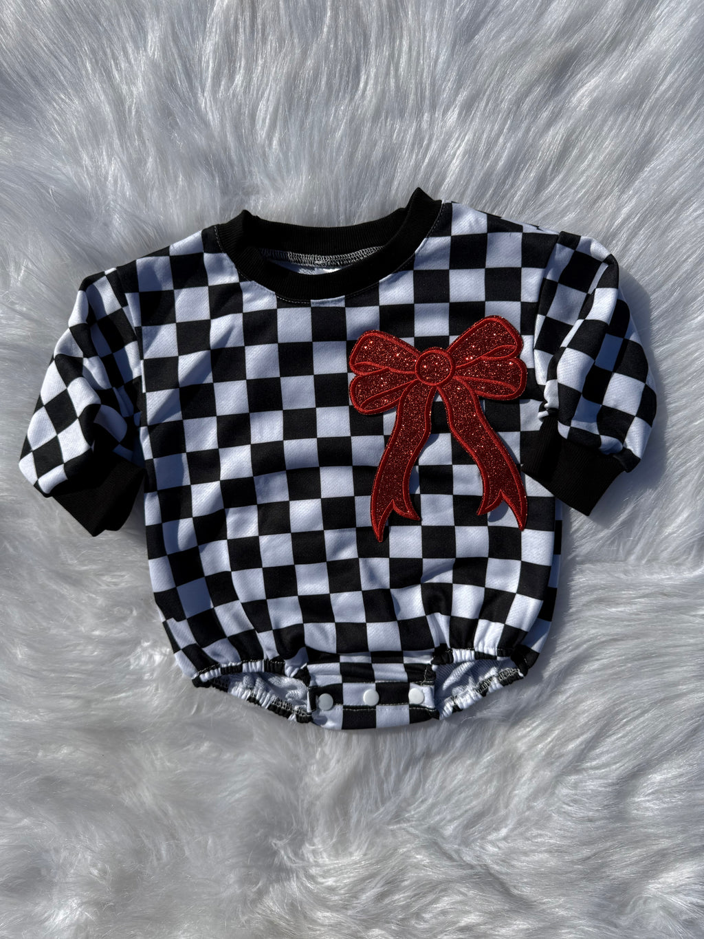 Bow patch bubble rompers (MULTIPLE OPTIONS)