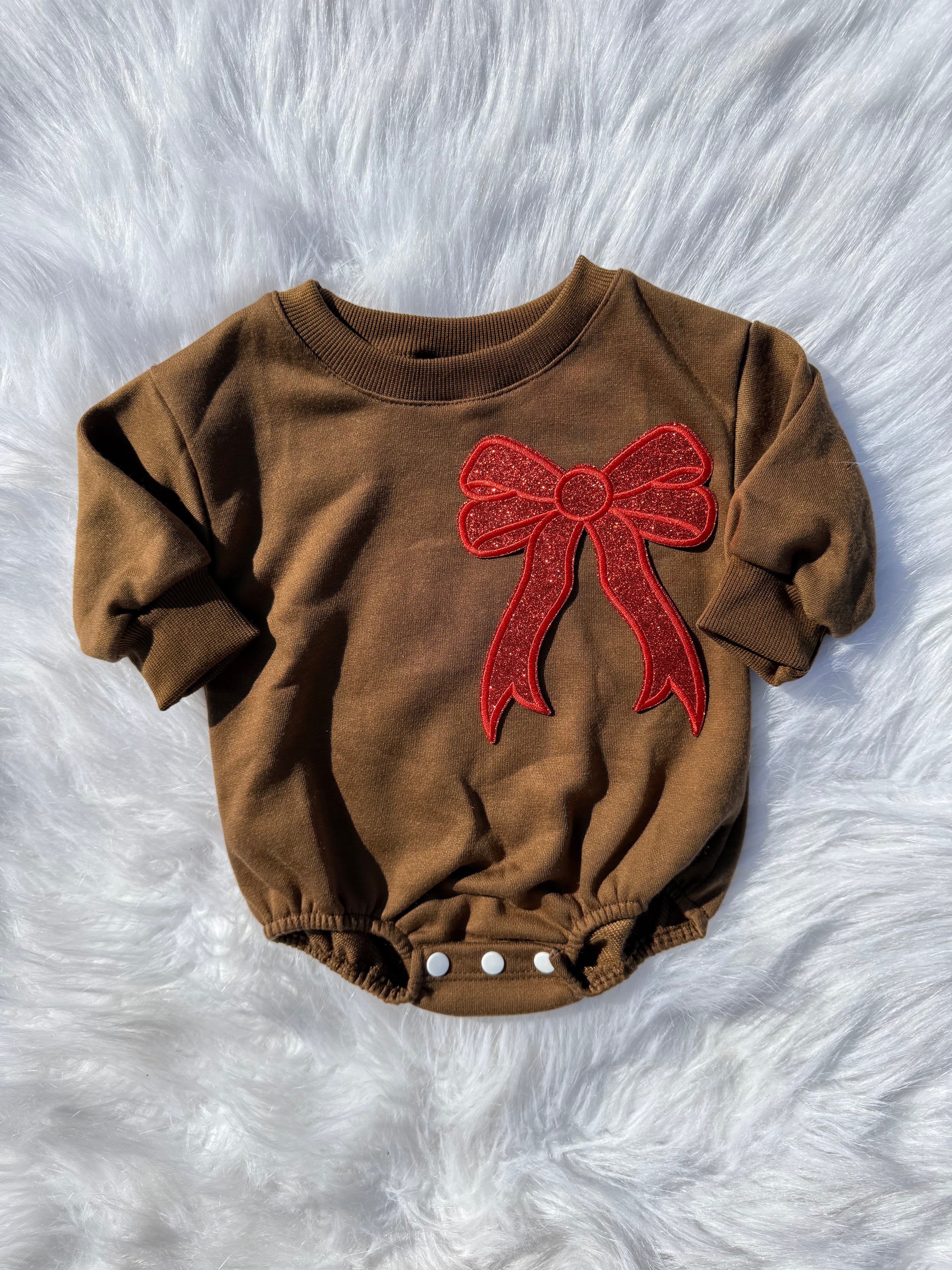 Bow patch bubble rompers (MULTIPLE OPTIONS)
