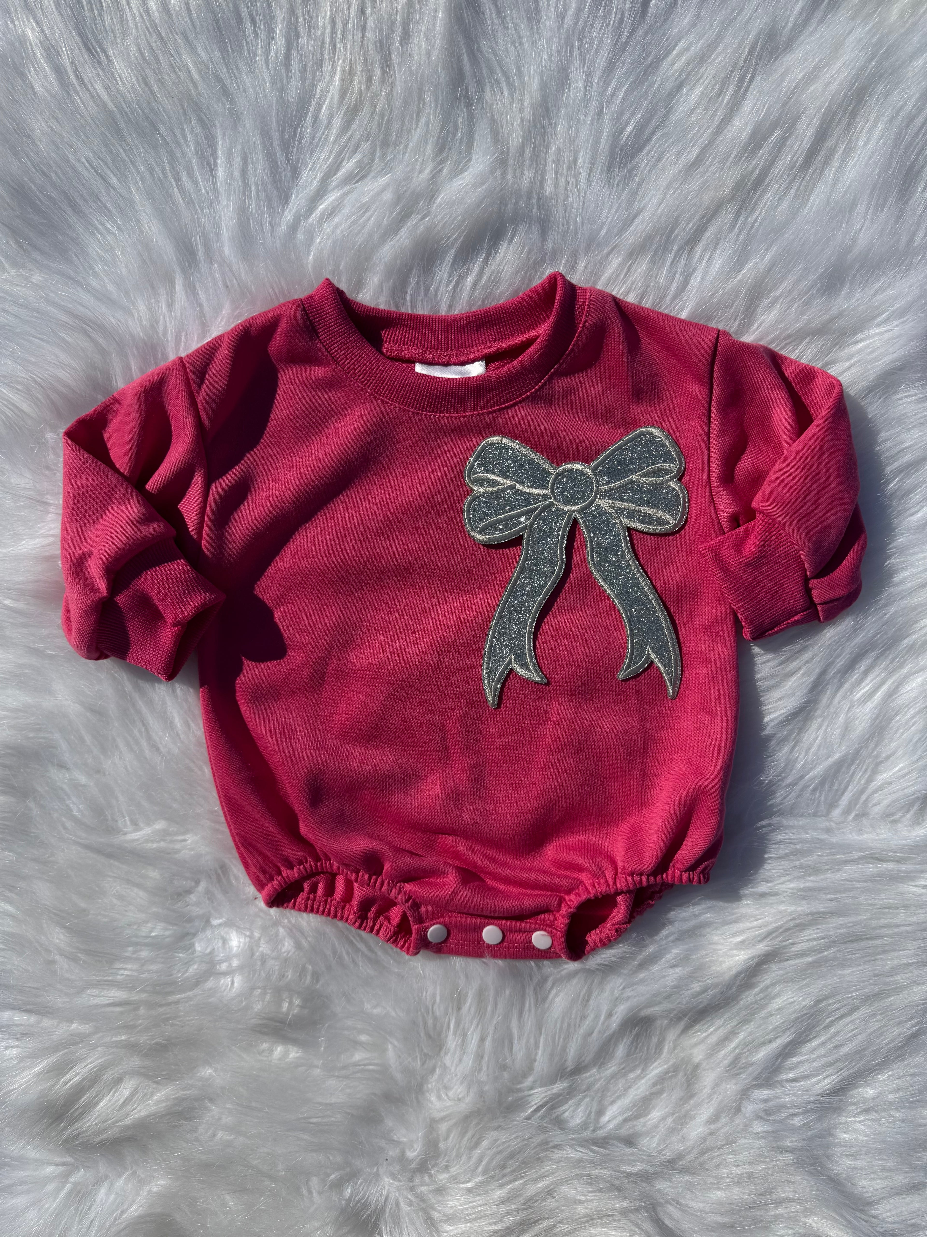 Bow patch bubble rompers (MULTIPLE OPTIONS)