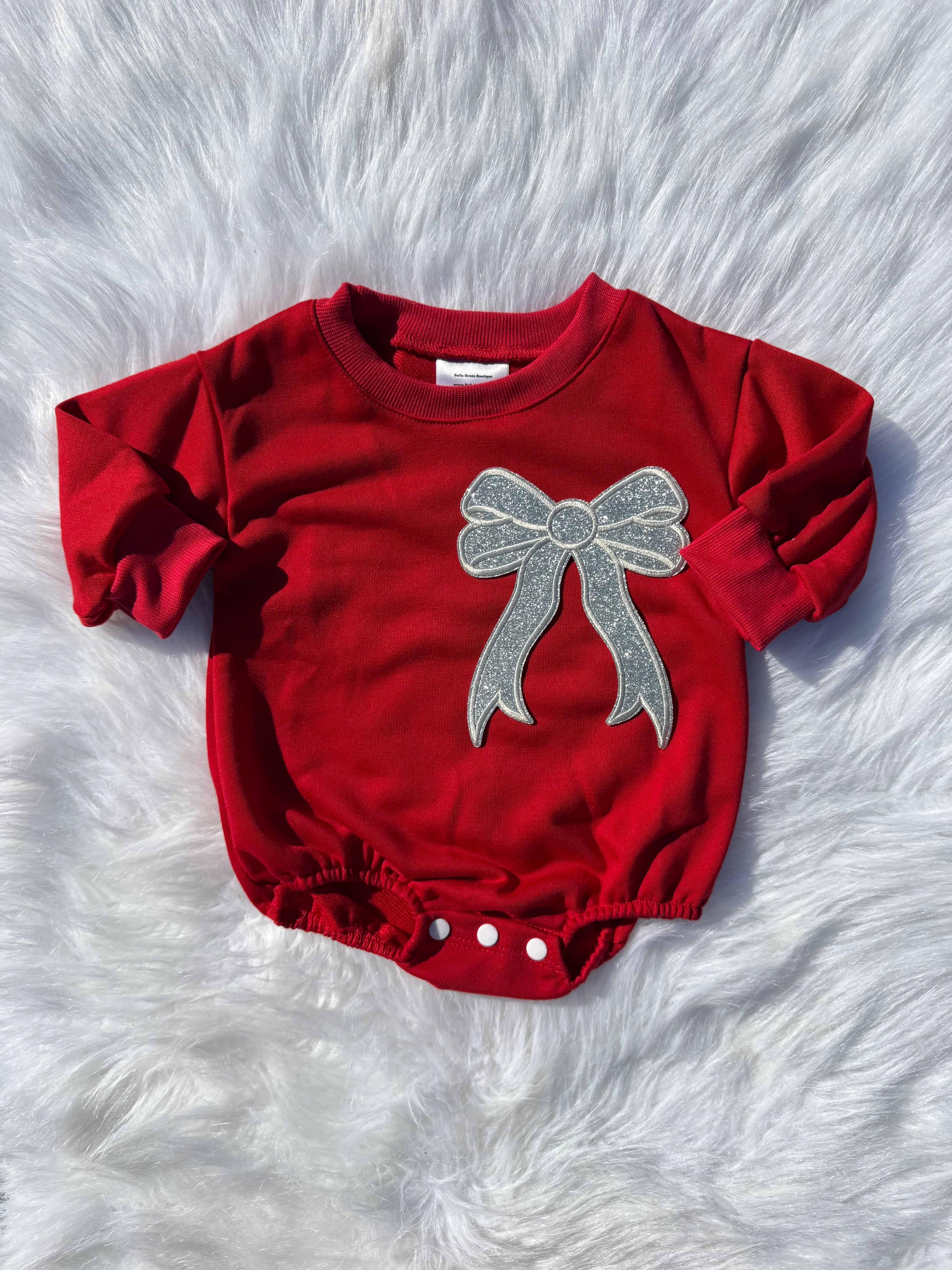 Bow patch bubble rompers (MULTIPLE OPTIONS)