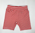 Red & White Striped Bamboo Biker Shorts (FINAL SALE)