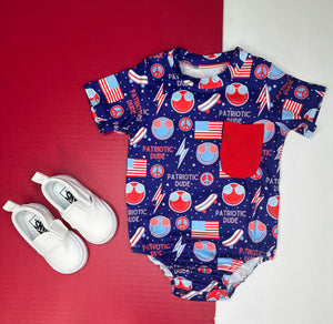 Patriotic Dude Bubble Romper