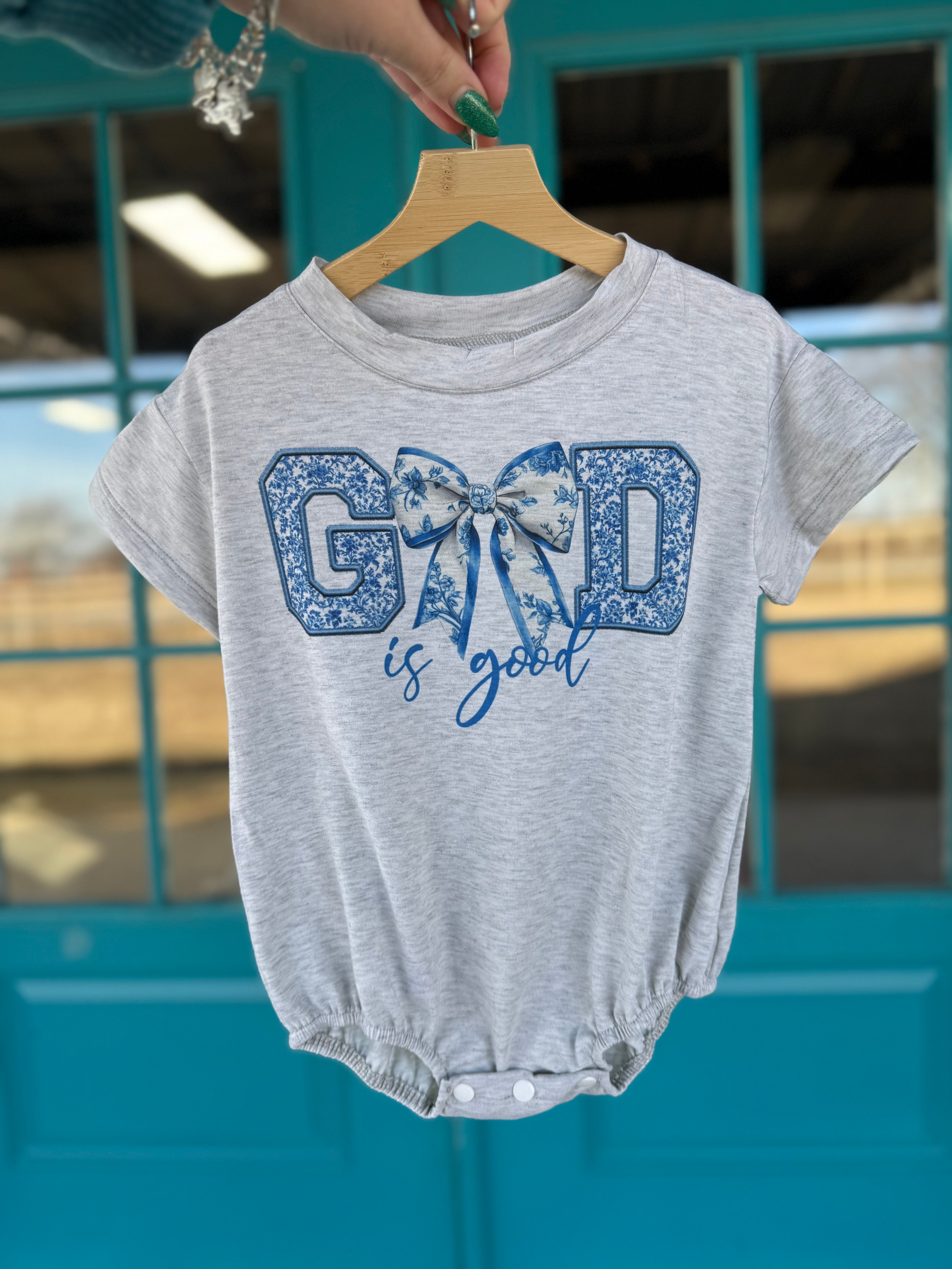 Toile Blue God is good bubble/sweatshirt