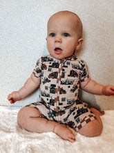 Load image into Gallery viewer, Sad Beige Semis Bamboo Shortie Romper
