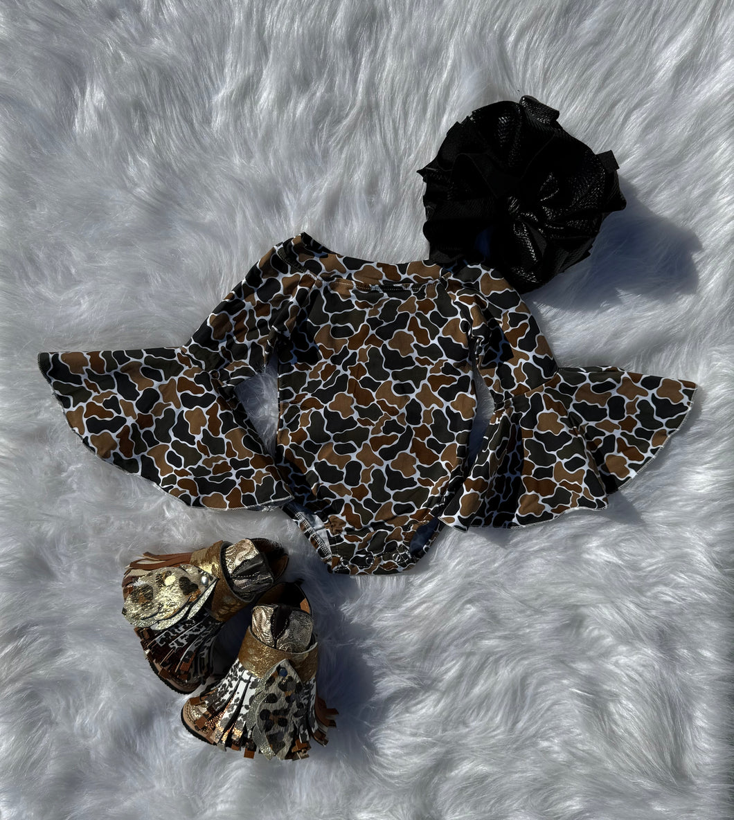 Camo Bell Sleeve Leo/Top