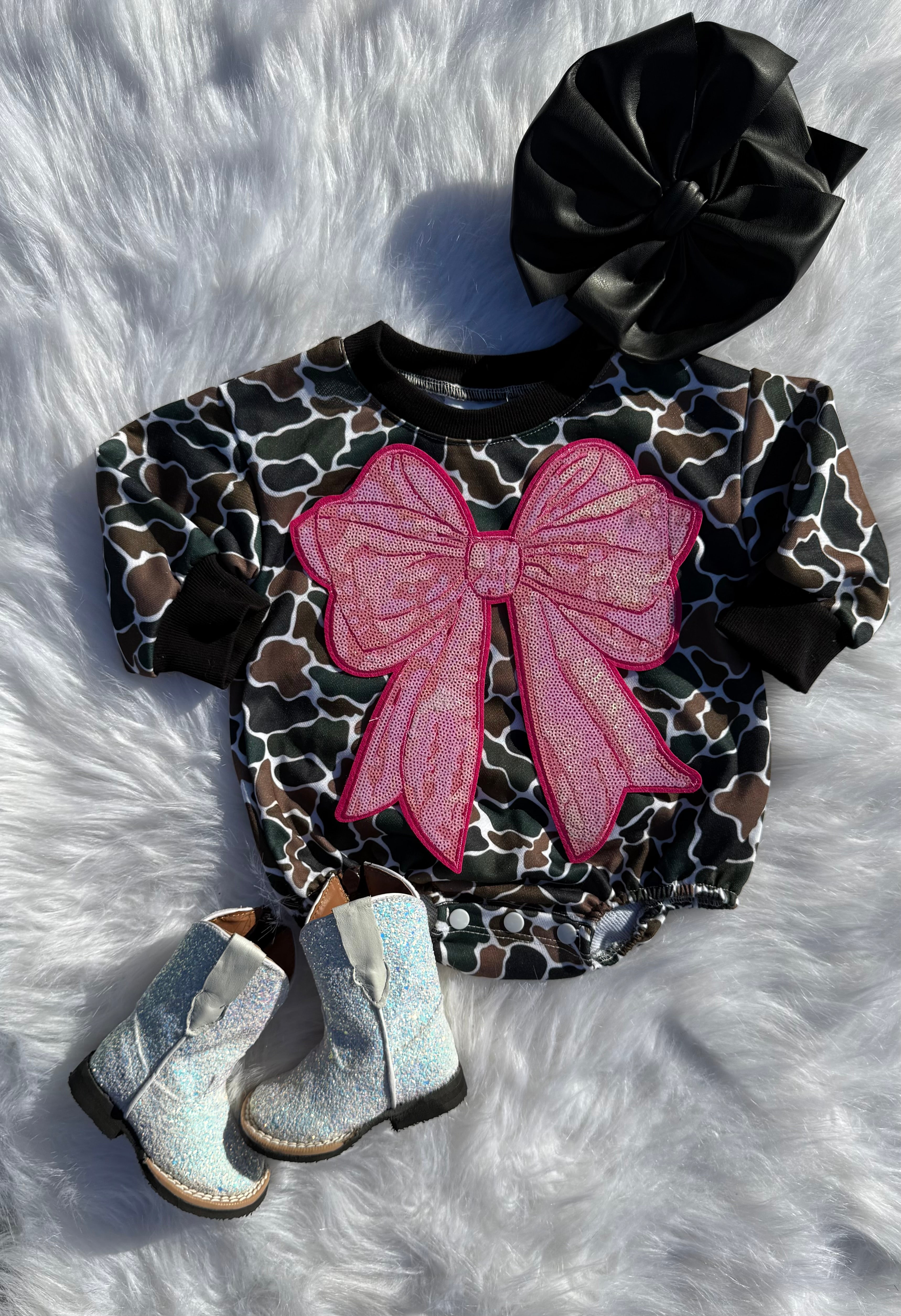 Pink Bow Bubble Romper (3 options)