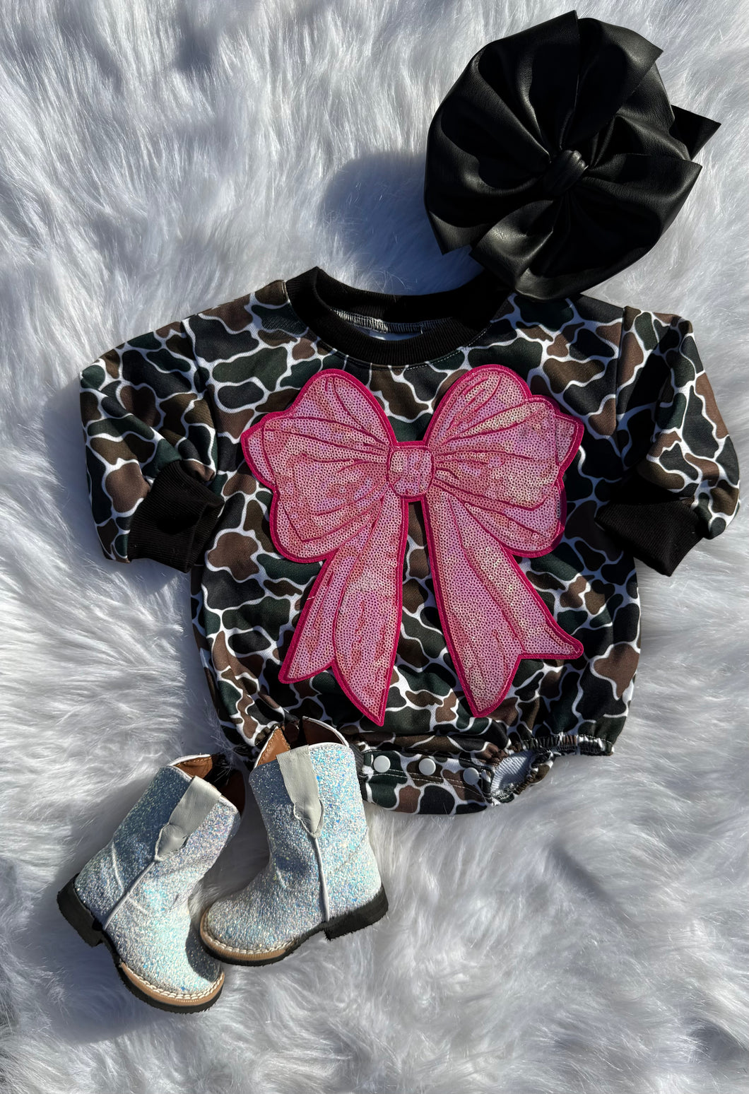 Pink Bow Bubble Romper (3 options)