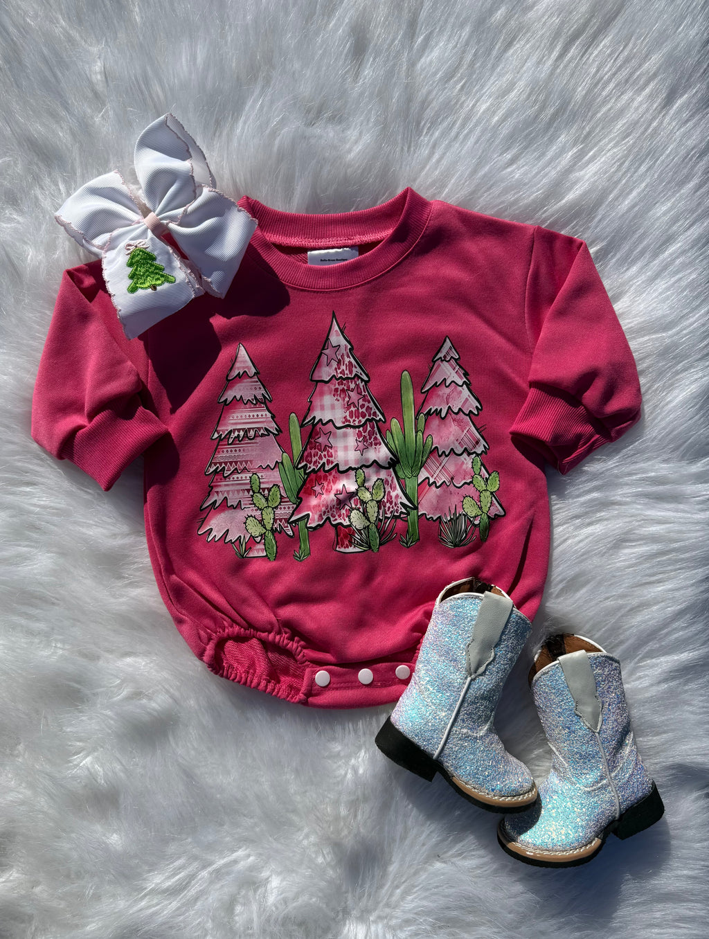 Pink Christmas Bubble Romper