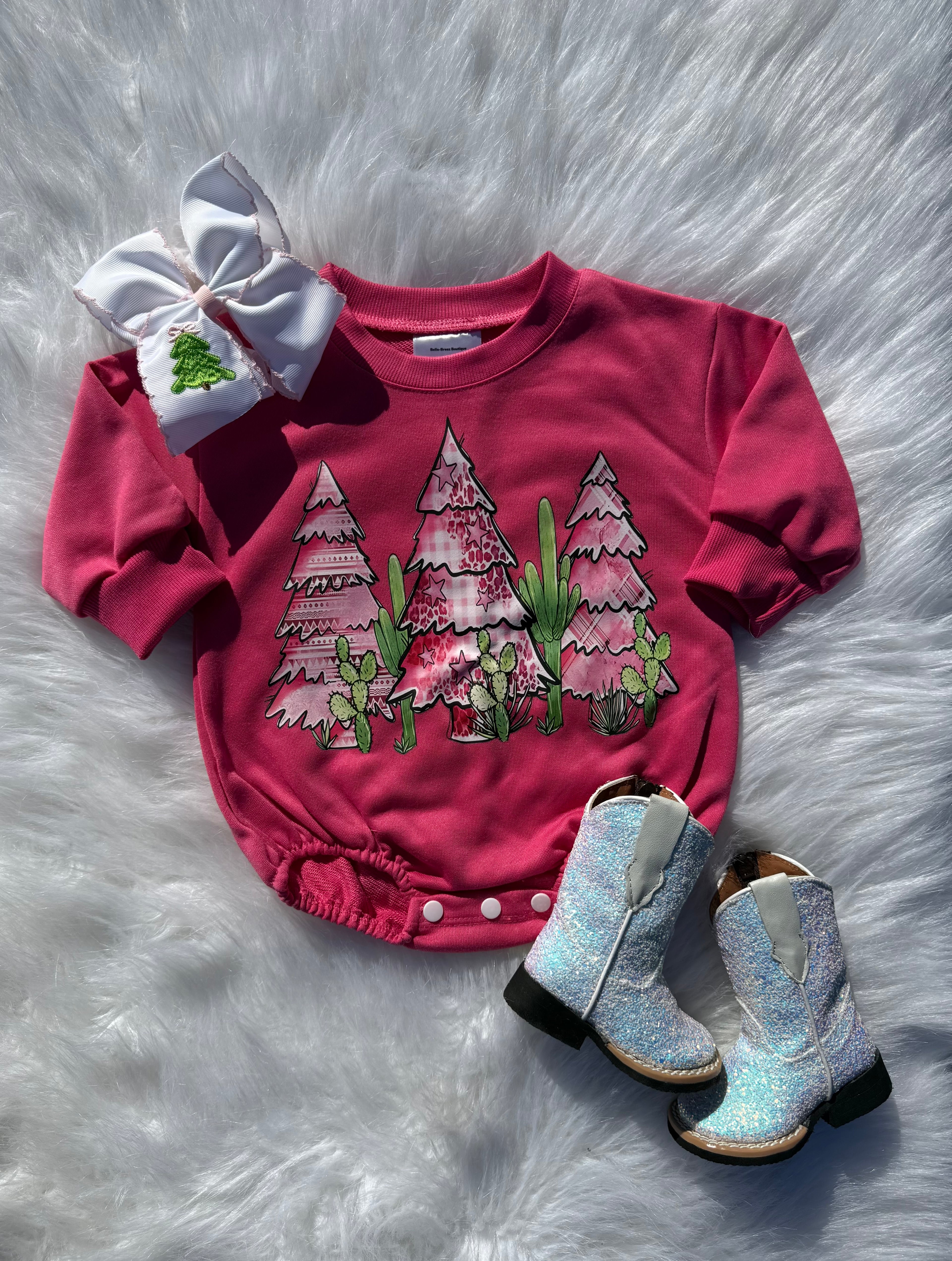 Pink Christmas Bubble Romper