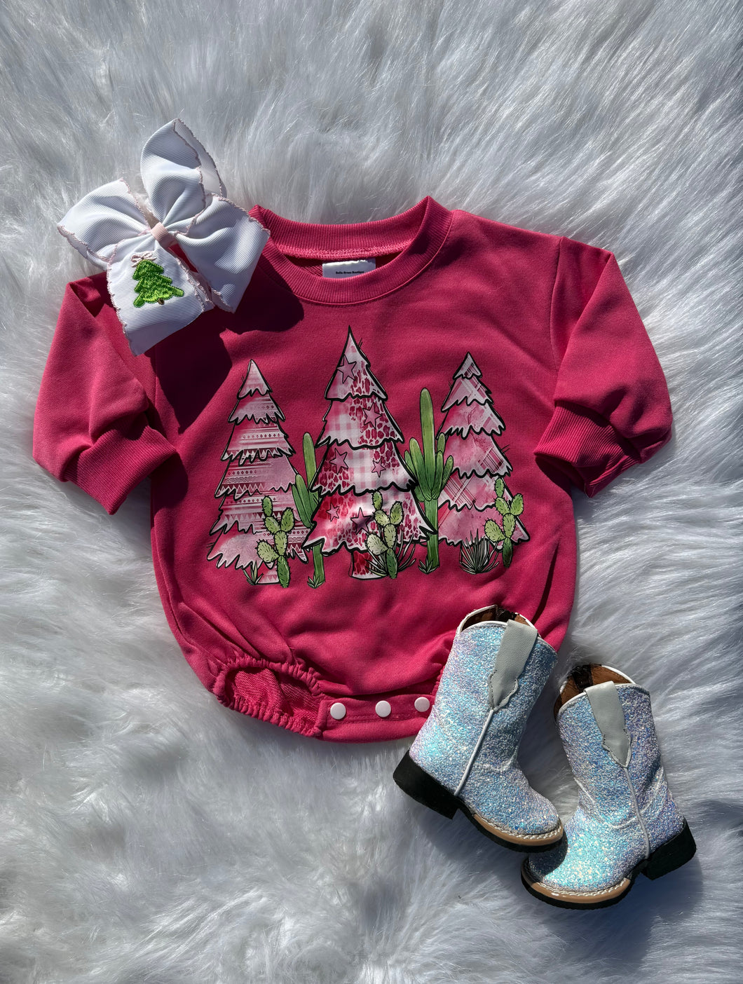 Pink Christmas Bubble Romper