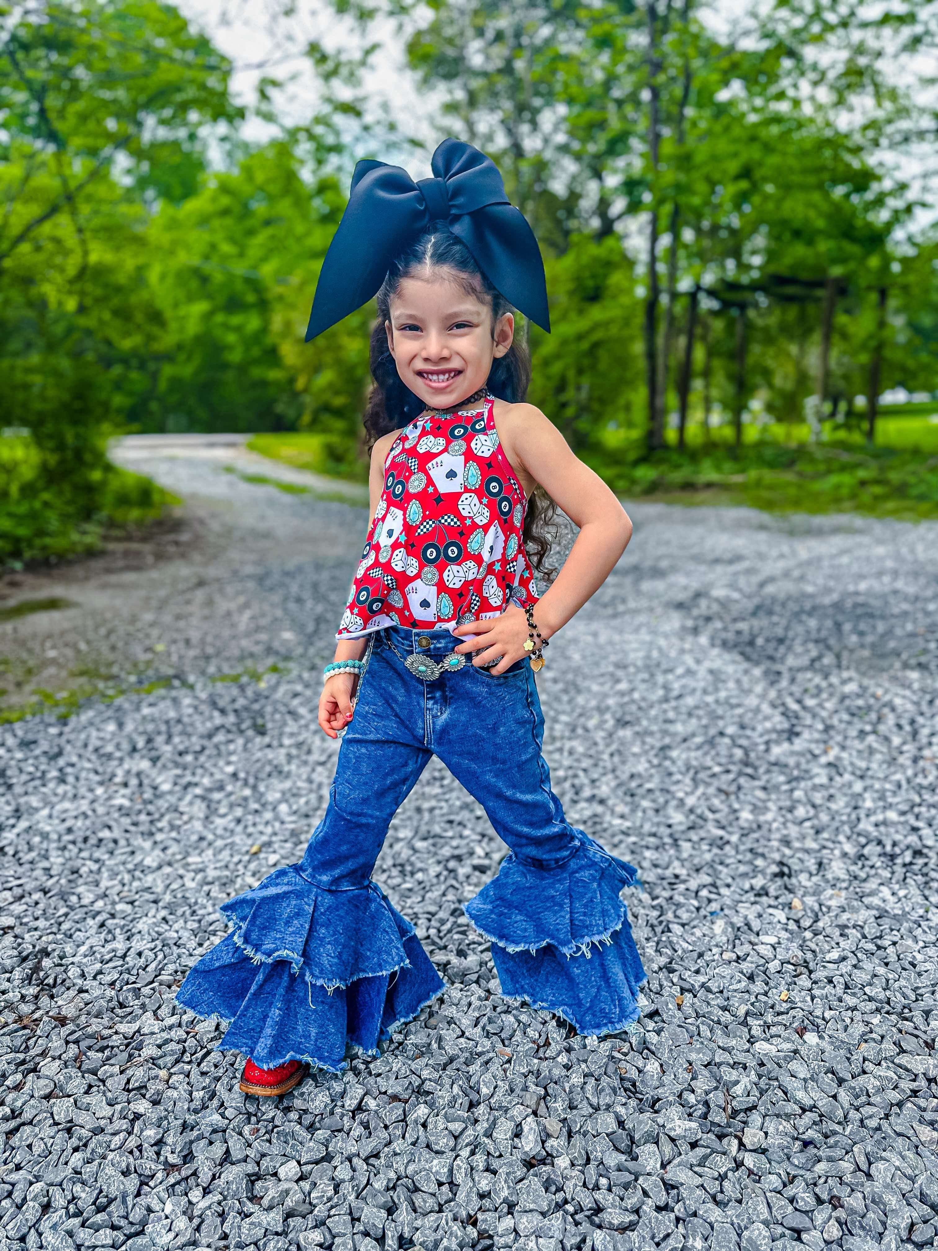 Acid Wash Double Bell Bottoms