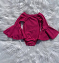 Dark Pink Bell Sleeve Leo/Top