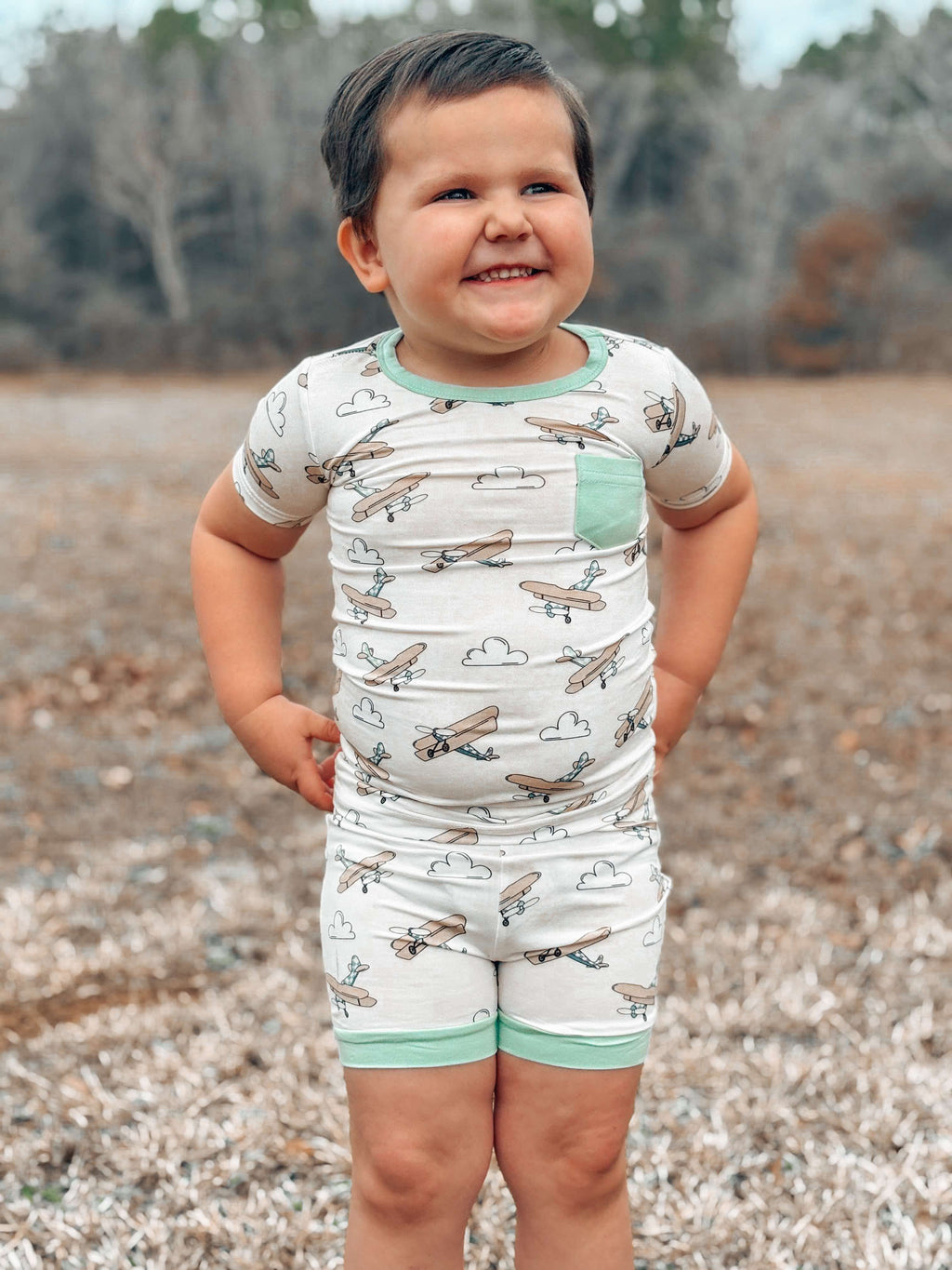 Airplane Bamboo Short Set (FINAL SALE)
