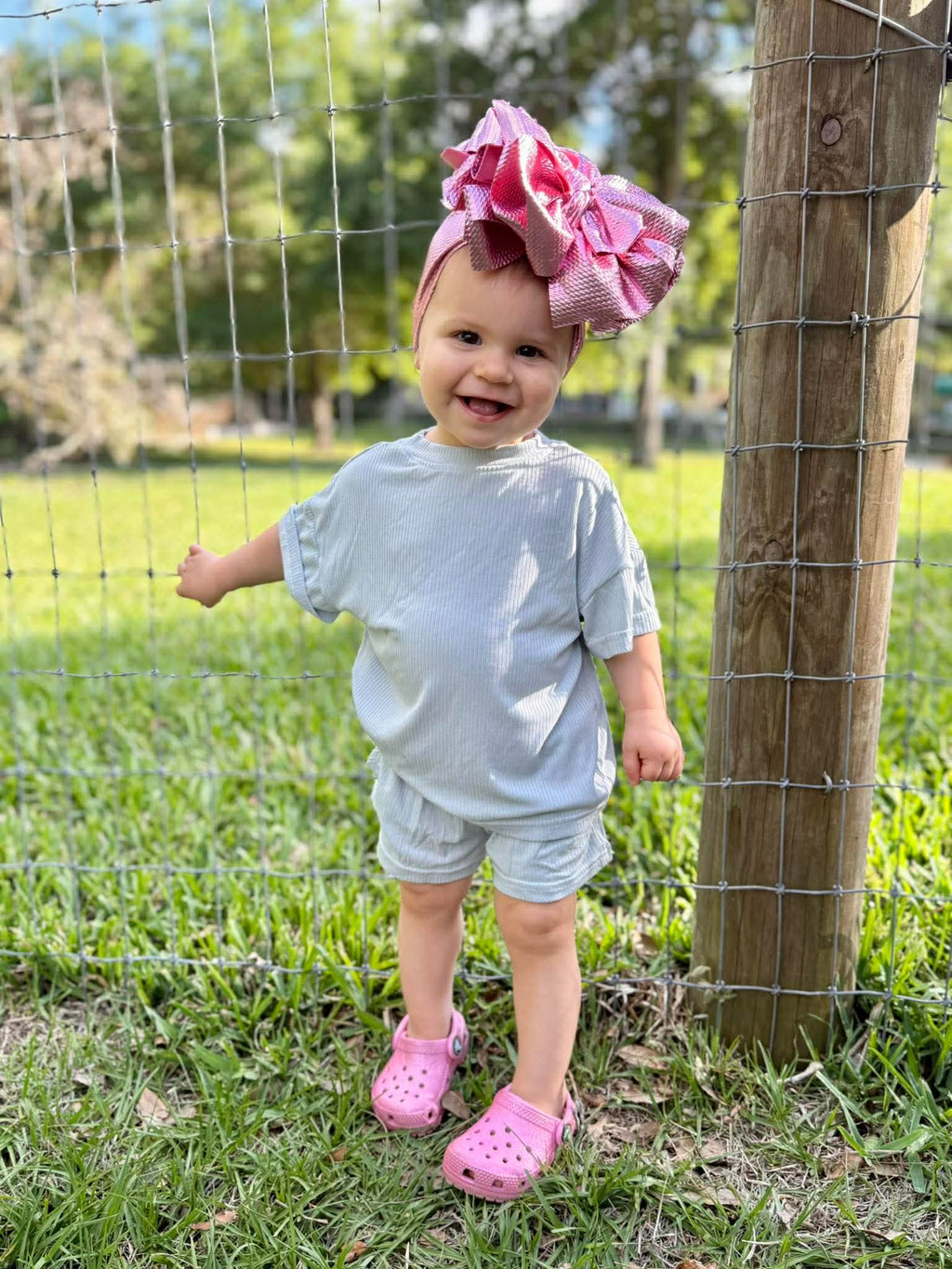 Kids baby blue short set