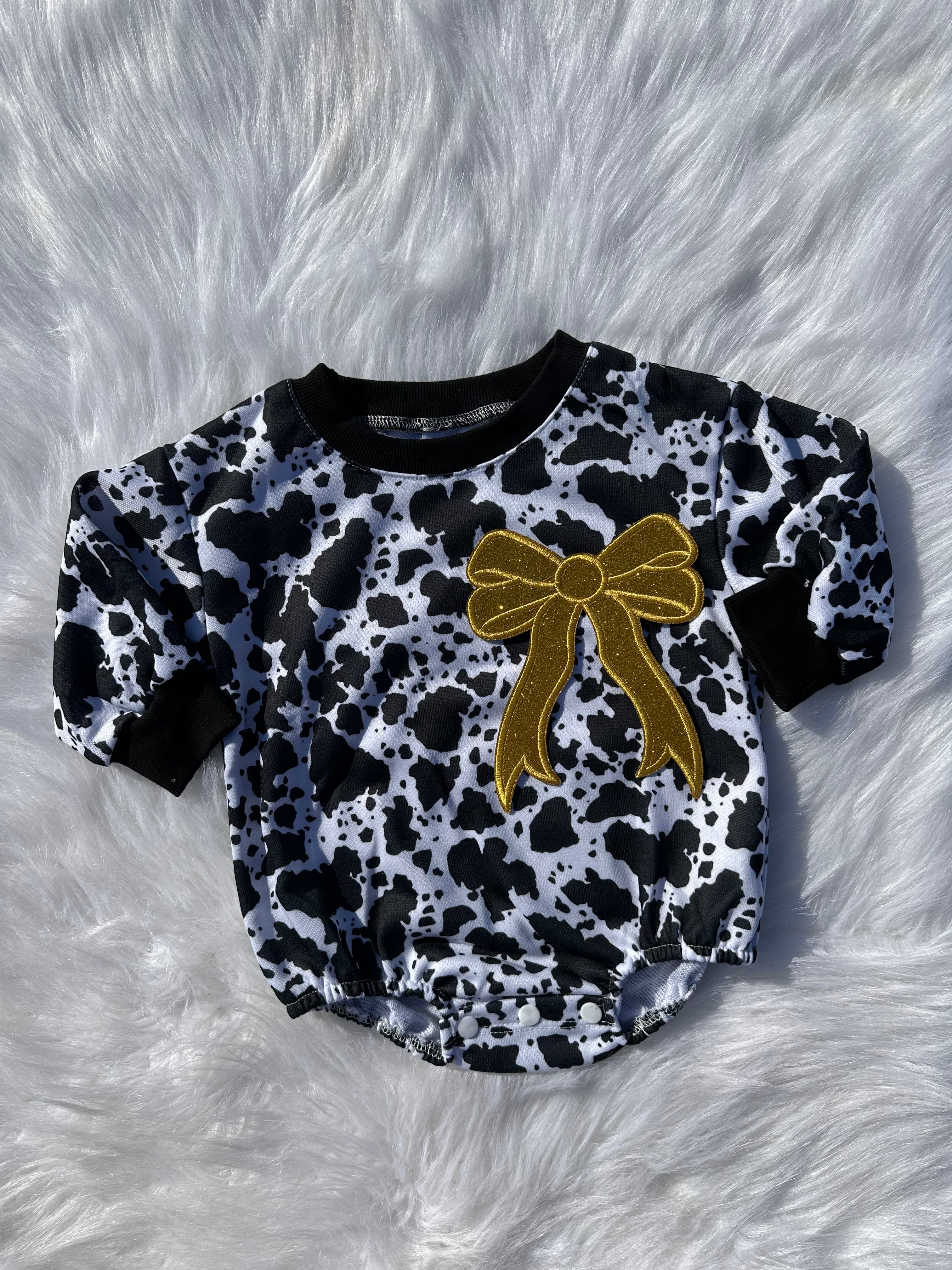 Bow patch bubble rompers (MULTIPLE OPTIONS)