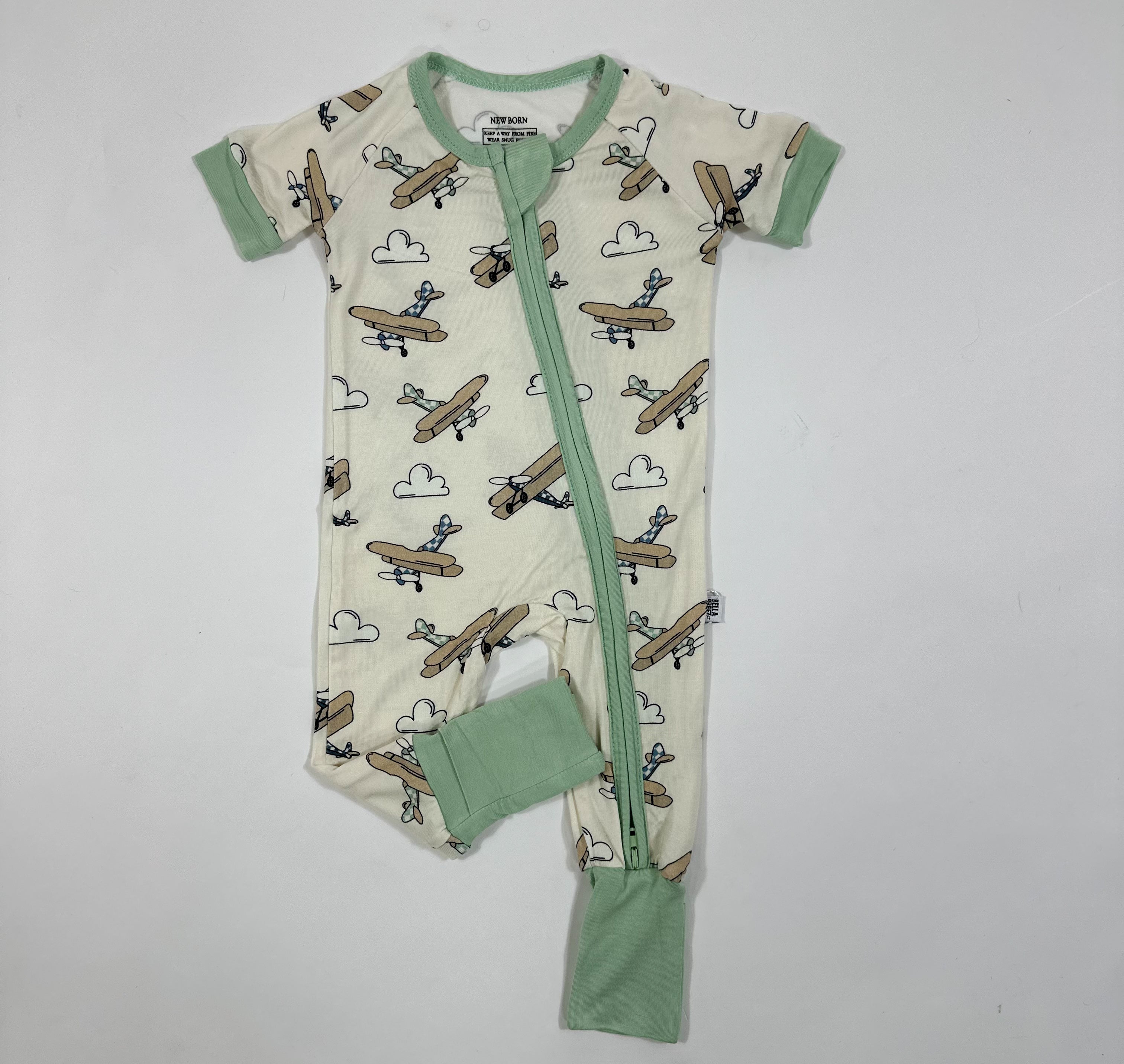 Airplane Bamboo Short Sleeve Sleeper (FINAL SALE)